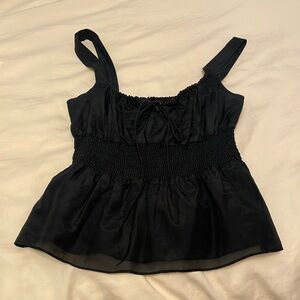 J Crew black peplum style tank top